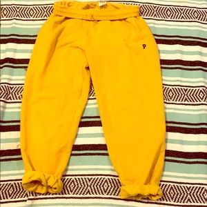 Victoria Secret PINK S Yellow Gold Campus Joggers